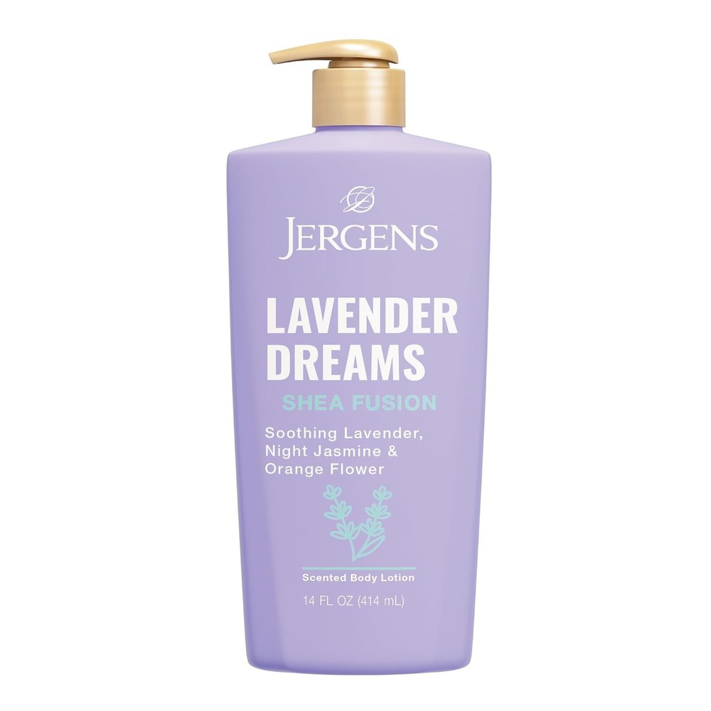 Jergens Shea Fusion Lavender Dreams Body Lotion, Shea Butter, 14 fl oz | Moistur