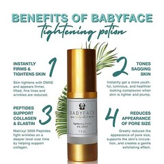 Babyface Tightening Serum STRONG 8% DMAE Matrixyl 3000 Shrinks Pores, Tightens