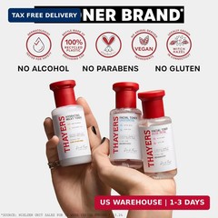 THAYERS Alcohol-Free Rose Petal Witch Hazel Facial Toner for Glowing Skin, Sooth