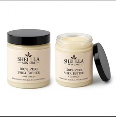 SHEILLA Skin Care 100% Pure Unrefined Shea Butter 8oz – Natural, Fragrance-Free