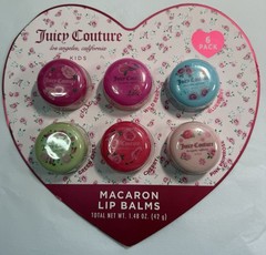 Juicy Couture 6 Pack Macaron 6 Flavors Lip Balm Set Girl Party Sleepover Gift