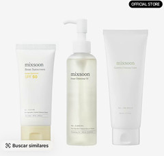 mixsoon Bean Skin Care Set – SPF 50 Sunscreen, Cleansing Oil & Foam, Hydrating