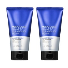 Missha Mens Cure Shave To Cleansing Foam 150ml x 2 Pack Shaving Facial Care