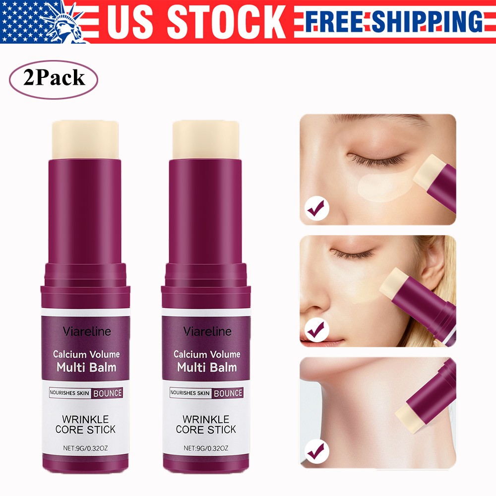 2Pack Calcium Volume Multi Balm Wrinkle Core Stick Moisturing Firming Anti-aging