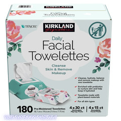 Kirkland Signature Daily Facial Towelettes 180 Count Makeup Remover