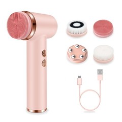 Cleansing Brush with 4 Brush Heads & 5 Speeds – IPX6 Waterproof, -Fast Chargi…