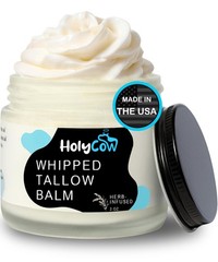 HolyCow 100% Grass Fed Beef Tallow For Skin – 2 Ounce (Pack of 1), White