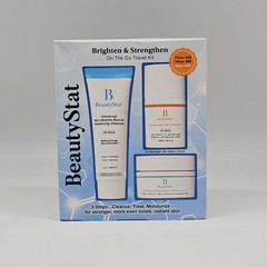 3 Pk BeautyStat Brighten & Strengthen On The Go Travel Cleanse Treat Moisturize