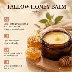 3Pack Organic Grass Fed Beef Tallow Balm Raw Honey Lavender 2oz Skin Moisturizer