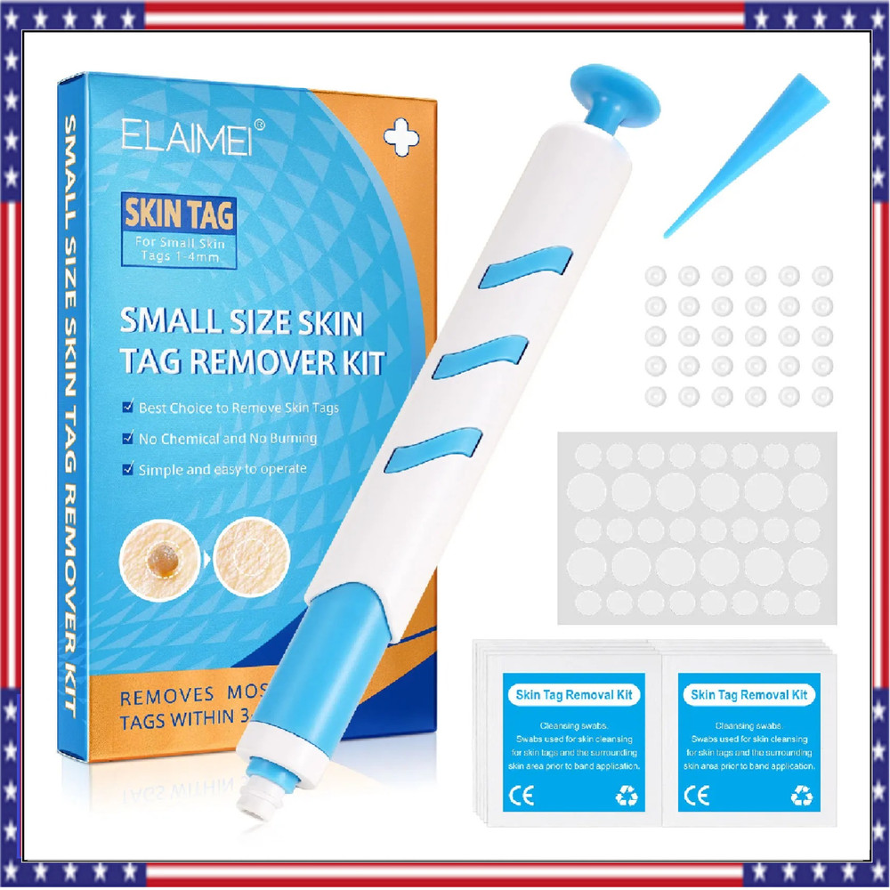Skin Tag Removal Tool Kit Rubber Bands Home Use Wart Acne Micro Skintag Remover