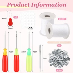 Zeyune 20 Pcs Candle Wick Needle for Silicone 2.76 inches, red green yellow