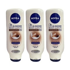 3 Pack Nivea In Shower Body Lotion Cocoa Butter 13.5 oz Dry To Very Dry Skin