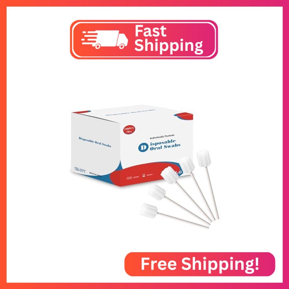 Disposable Mouth Swabs Sponge – Unflavored & Sterile Oral Swabs Dental Swabstick