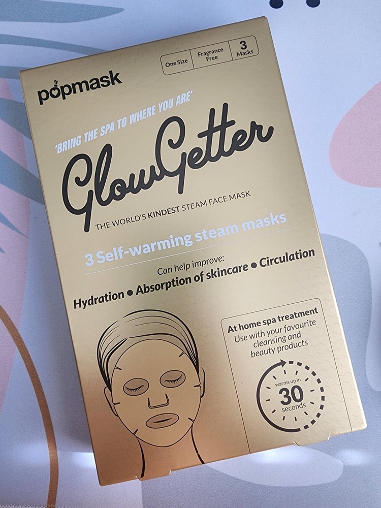 Popmask – GLOWGETTER – Self-Warming Steam Masks – 3 Masks Per Box