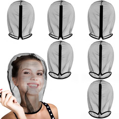 6 Pcs Makeup Protector Hood Nylon Chiffon Makeup Hood with Zipper Closure