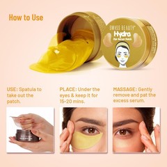 60 Pcs Collagen Eye Patch Anti Wrinkle Serum Dark Circles, Fine Lines Gold Shade