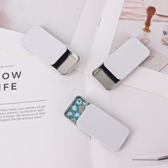 70 Pack White Slide Top Tin Containers, Mini Metal Tin Box with Slide Lid, Em…