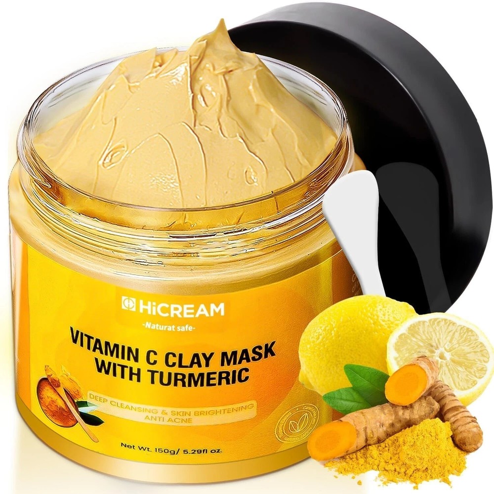 Turmeric Vitamin C Facial Mask Exfoliating Deep Clean Pores Skin Brightening