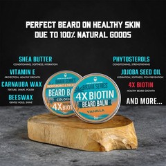 Biotin Beard Balm for Men – Growth & 2 Ounce (Pack of 2),
