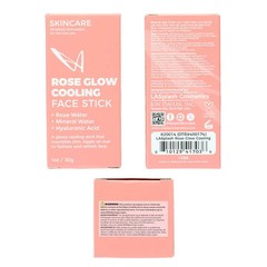 Rosé Glow Cooling Face Stick Hydrating Moisturizer Rose Water Hyaluronic Acid
