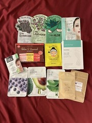 Sheet Face Masks Set/Lot of 10 Misc Brands and Types Extras