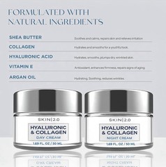 Skin 2.0 Hyaluronic Acid Collagen – Day Night Cream Set – 2x50ml – Anti Aging