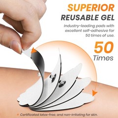 AVCOO TENS Unit Electrode Pads 20 Pack in 3 Sizes, Reusable & Latex A White