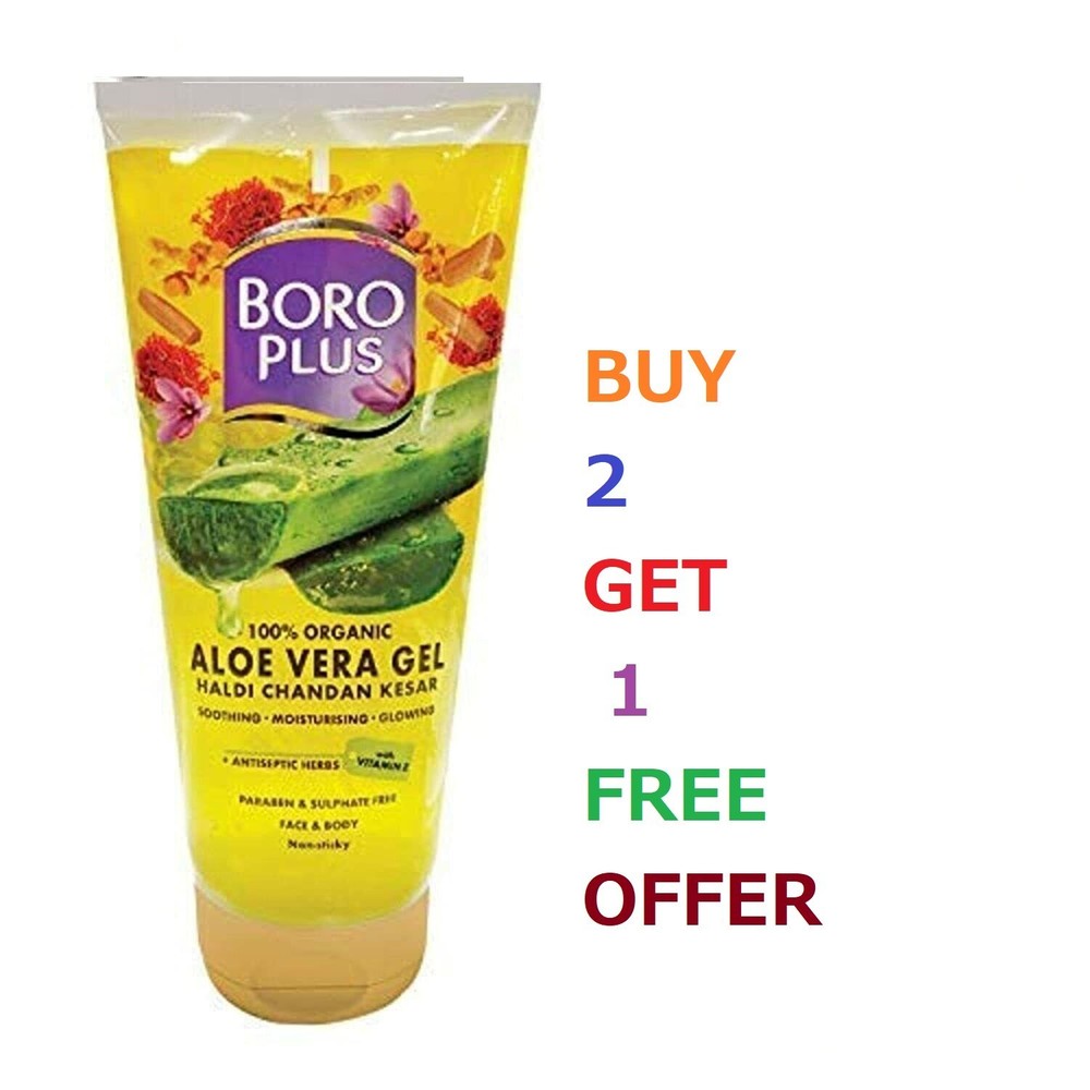 BoroPlus Aloe Vera Gel with Haldi, Chandan & Kesar – 150ml -BUY 2 GET 1 FREE
