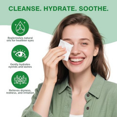 60PCS Tea Tree Oil Eyelid Wipes – Individually Wrapped Eye Lid Cleaning Wipes US