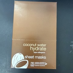 Alba Botanica Fast Fix Sheet Mask Coconut Water Hydrate, Box Of 8, Vegetarian
