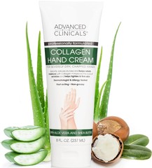 Advanced Clinicals Collagen Hand Cream, For Severely Dry , Chapped Hands