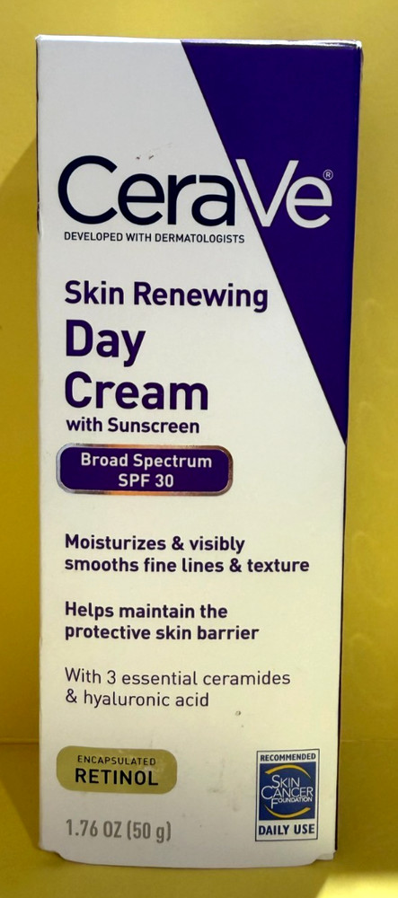 CeraVe Skin Renewing Day Cream SPF 30 Retinol 1.76 oz no date EXP:01/27