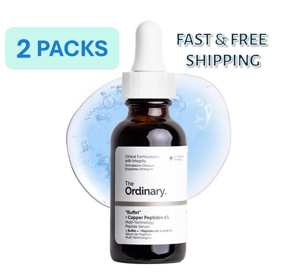 The Ordinary Buffet Copper Multi Technology Peptides 1% HA Serum – 2 PACKS – NEW