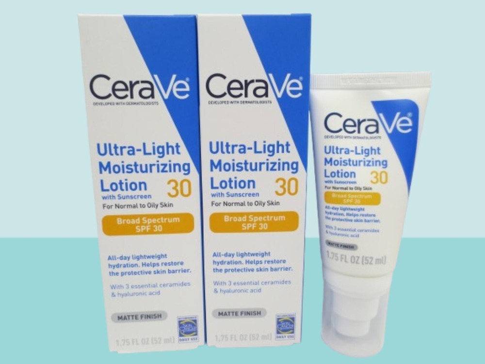 CERAVE ULTRA-LIGHT MOISTURIZING LOTION W/ SUNSCREEN SPF 30 1.75 OZ EXP:2028 2PCS