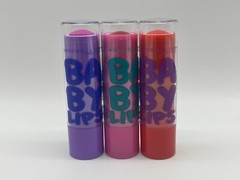 Maybelline Baby Lips Lip Balm Winter Flush Pink Wishes Ruby Star LOT OF 3