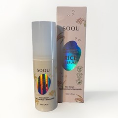 SOQU Rice Brightening Serum 1.7 oz – Hyaluronic Acid & Niacinamide K-beauty