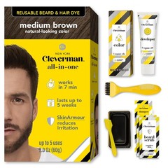 Hair Dye Medium Brown 2 Ounce Pack of 1 Natural Gray Coverage Cleverman Reusable