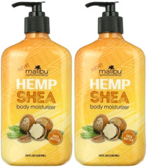 2-PACK, Malibu Tan Hemp SHEA BUTTER Skin Firming Body Moisturizer Lotion, 18 Oz.