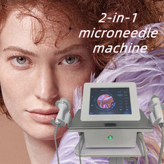Portable 2in1 Fractional RF Machine 10/25/64/Nano Cartridges Head Cold Hammer