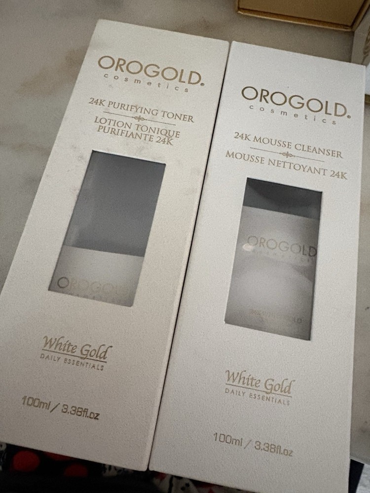 (Empty boxes) OROGOLD Cosmetics White Gold Daily Essentials Toner & Cleanser