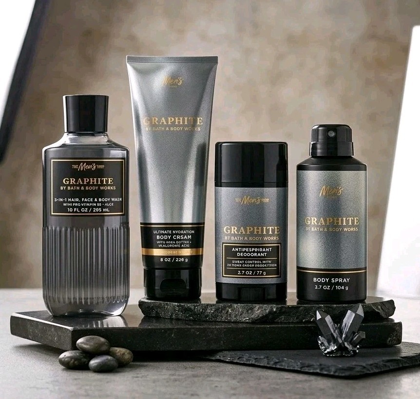 Bath & Body Works Men&rsquo;s Collection GRAPHITE Body Wash, Cream, Spray & Deodorant