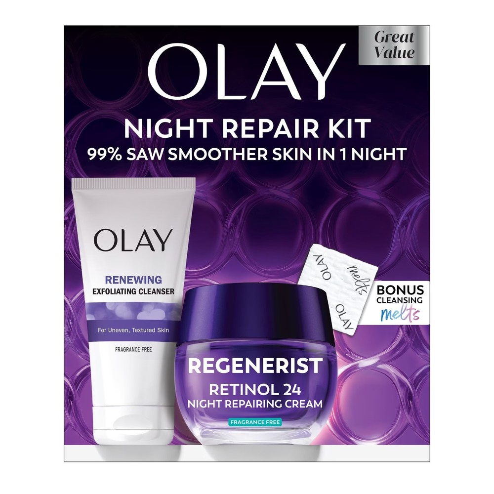 Olay Skin Care Beauty Retinol Duo Pack, Face Moisturizer & Face Wash, Smoothing