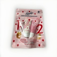 Lot Of 2! Lanolips Mini Scrub & Balm Duo ~ Strawberry Lip Scrub & Lip Balm