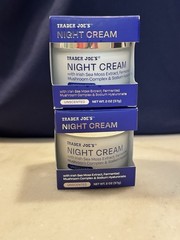 Trader Joe&rsquo;s Night Cream 2pk Unscented 2oz Irish Sea Moss+Mushroom+Hyaluronate