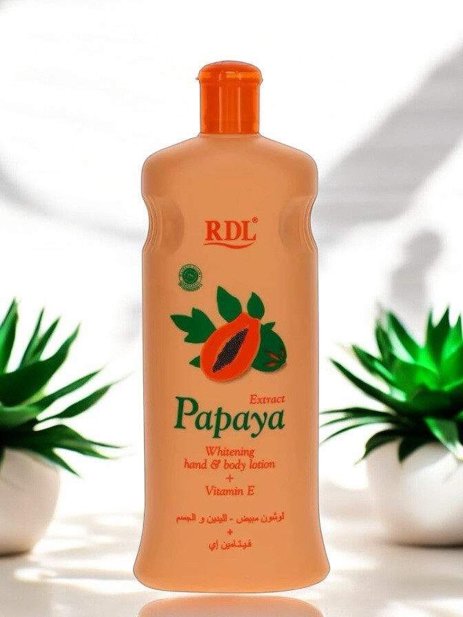 Papaya Body Lotion Natural Whitening Moisturizer Vitamin E, 600ml USA Stock