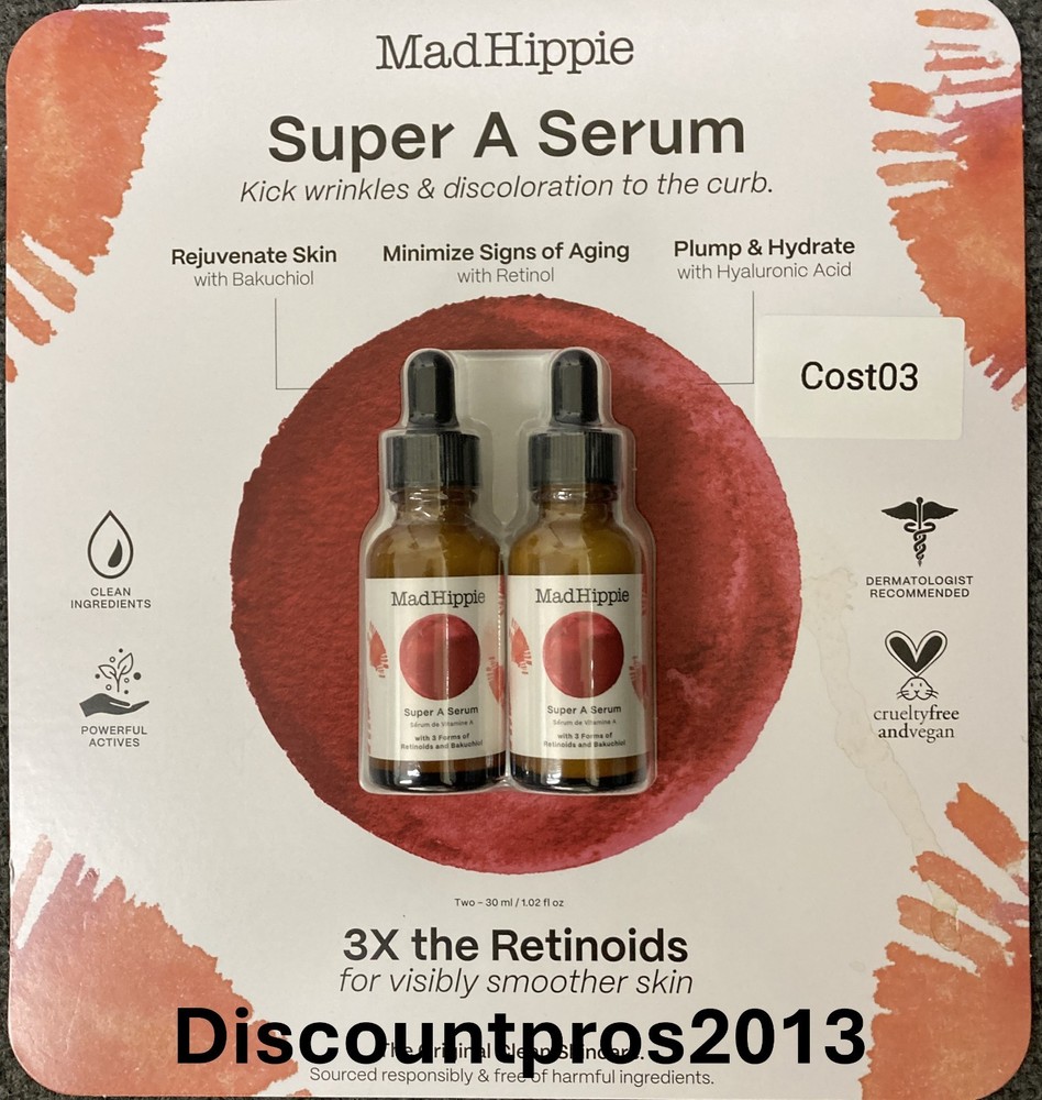 Mad Hippie Super A Serum – 2 x 1.02 fl oz Retinoid + Bakuchiol Anti-Aging Serum
