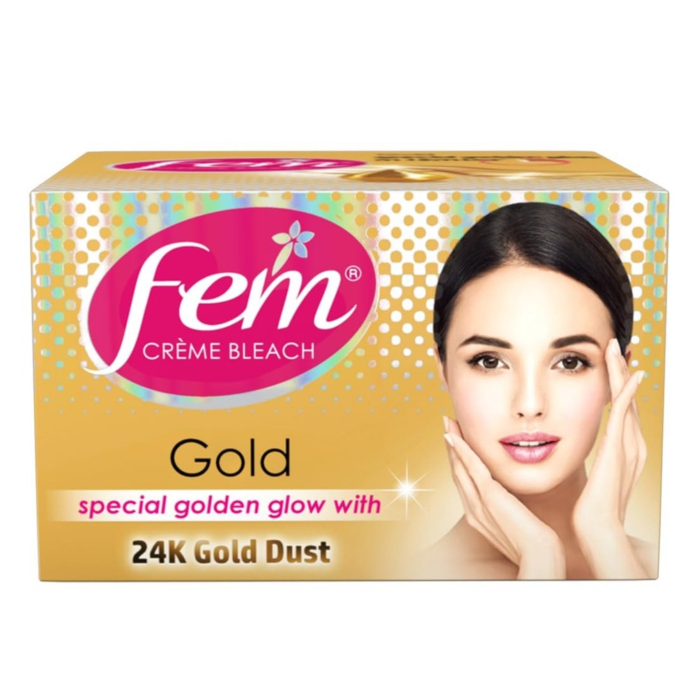 Dabur Fem Creme Bleach GOLD Fairness Cream -64 Gram for Female face -8 X Use