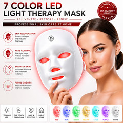 7 Color LED Facial Mask Red Light Therapy Acne Repair Skin Brighten Beauty Mask