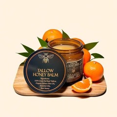 Grass-Fed Beef Tallow Balm Organic Raw Honey All Natural Skin Moisturizer