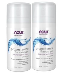 [ 2 Pack ] NOW Foods Progesterone from Wild Yam – Unscented 3 oz Cream